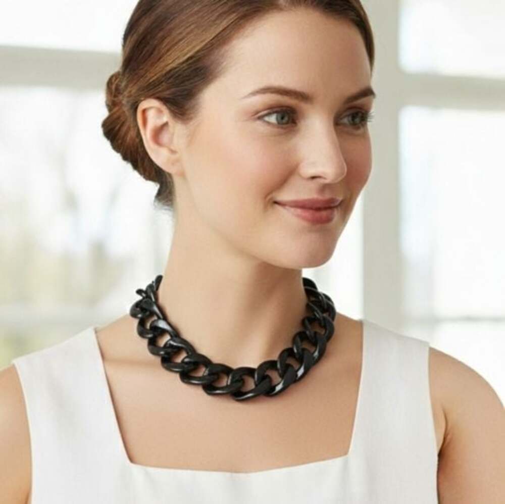 Black  link necklace